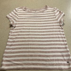 AEO Soft and Sexy Pink Heather Stripe Baby Tee S